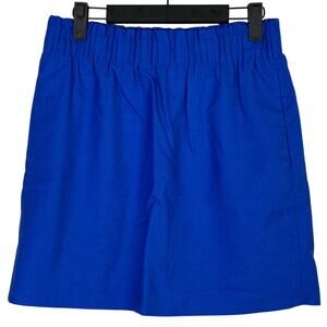 J.Crew Mercantile Paper Bag Pleated Mini Skirt A Line Pockets 4 Royal Blue #3870